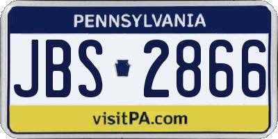 PA license plate JBS2866