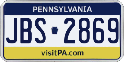 PA license plate JBS2869