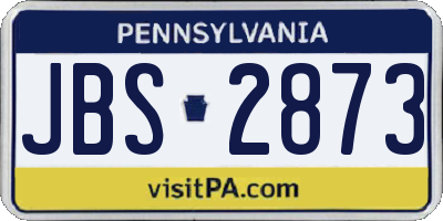 PA license plate JBS2873