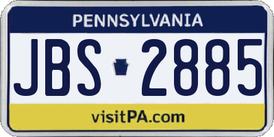 PA license plate JBS2885