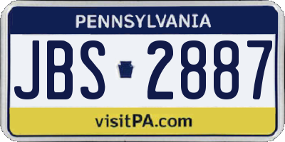 PA license plate JBS2887