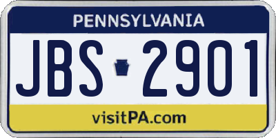 PA license plate JBS2901