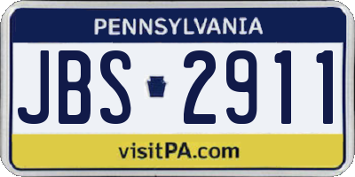 PA license plate JBS2911