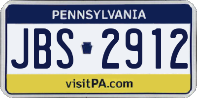 PA license plate JBS2912