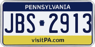 PA license plate JBS2913