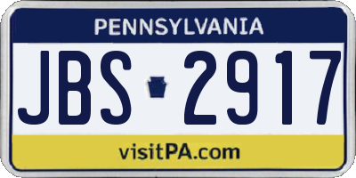 PA license plate JBS2917