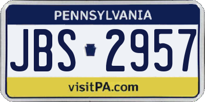 PA license plate JBS2957