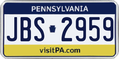 PA license plate JBS2959