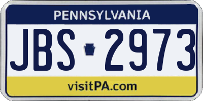 PA license plate JBS2973