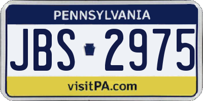 PA license plate JBS2975