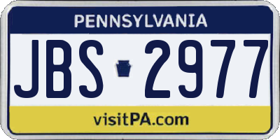 PA license plate JBS2977