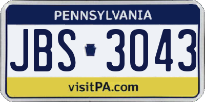 PA license plate JBS3043