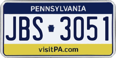 PA license plate JBS3051