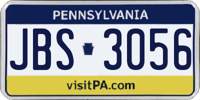 PA license plate JBS3056