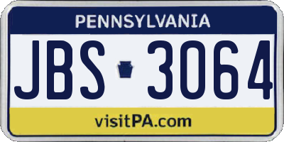 PA license plate JBS3064