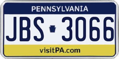 PA license plate JBS3066
