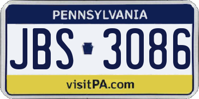 PA license plate JBS3086