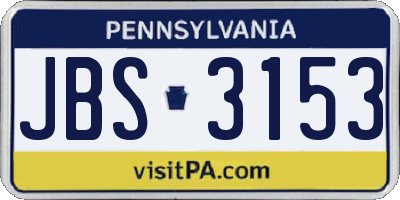 PA license plate JBS3153
