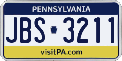 PA license plate JBS3211