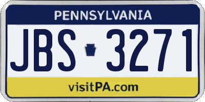 PA license plate JBS3271