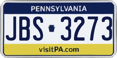PA license plate JBS3273