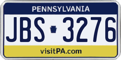 PA license plate JBS3276