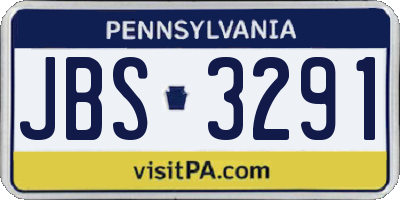 PA license plate JBS3291