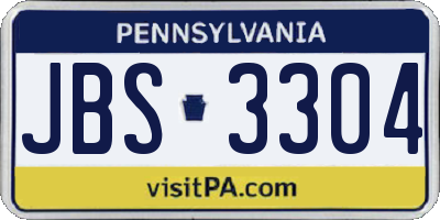 PA license plate JBS3304