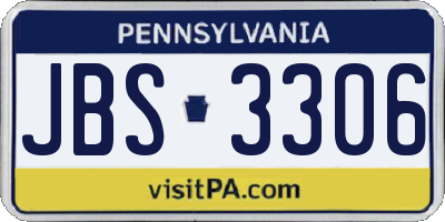 PA license plate JBS3306