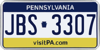 PA license plate JBS3307