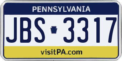 PA license plate JBS3317