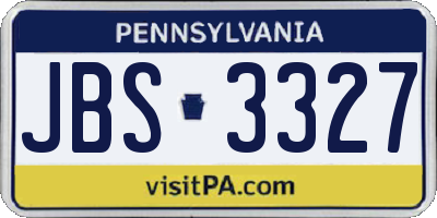 PA license plate JBS3327