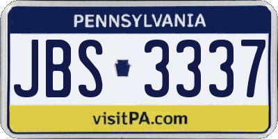 PA license plate JBS3337