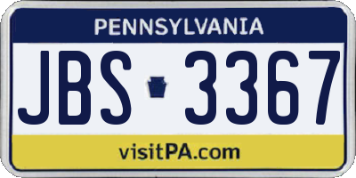 PA license plate JBS3367