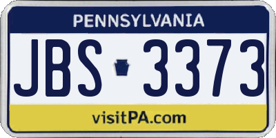 PA license plate JBS3373