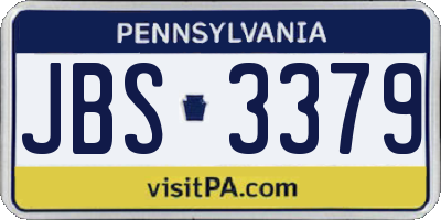 PA license plate JBS3379