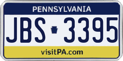 PA license plate JBS3395