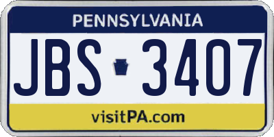 PA license plate JBS3407