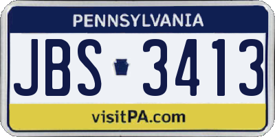 PA license plate JBS3413