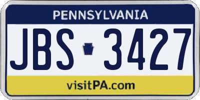 PA license plate JBS3427