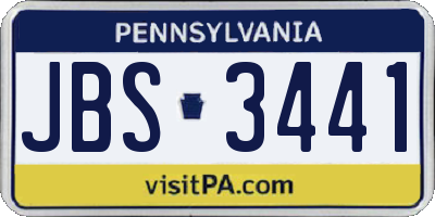 PA license plate JBS3441