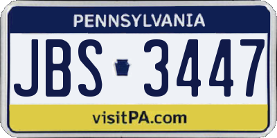 PA license plate JBS3447