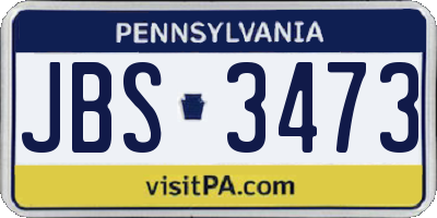 PA license plate JBS3473