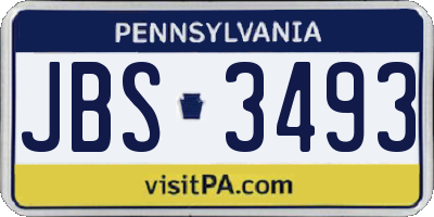 PA license plate JBS3493