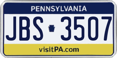 PA license plate JBS3507