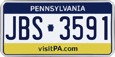 PA license plate JBS3591