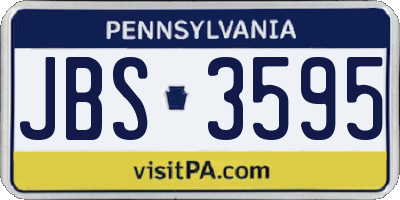 PA license plate JBS3595