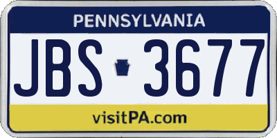 PA license plate JBS3677
