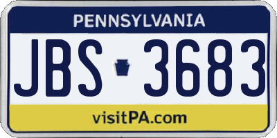 PA license plate JBS3683