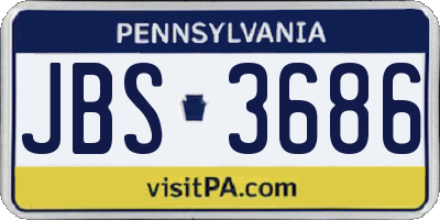 PA license plate JBS3686